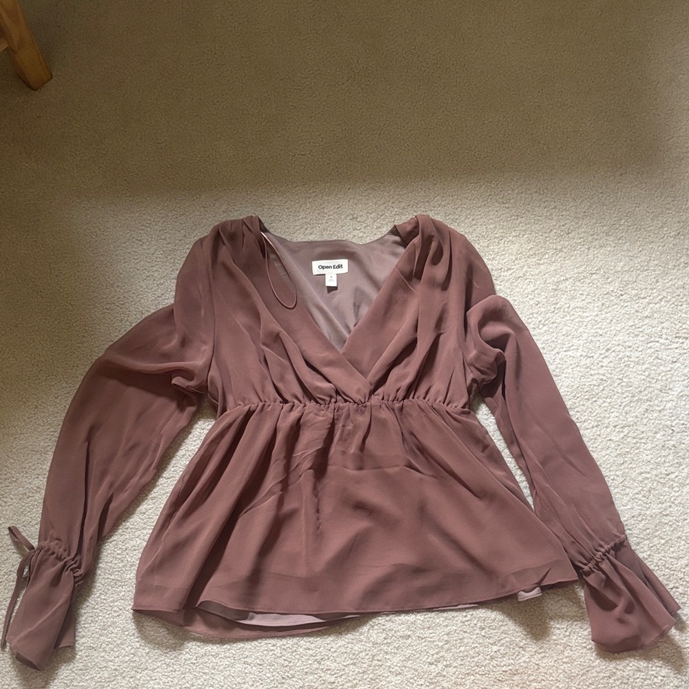 Open edit V neck blouse
